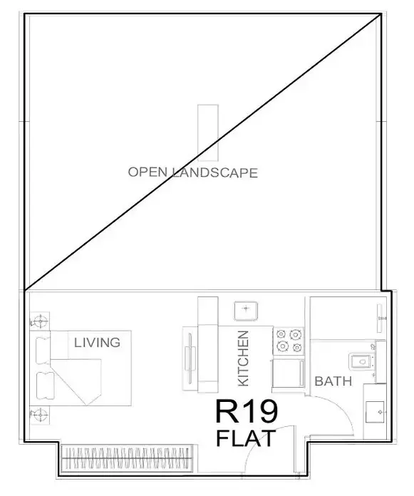 1 BR layout at Binghatti HillCrest