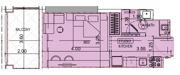 0 BR layout at Binghatti Titania