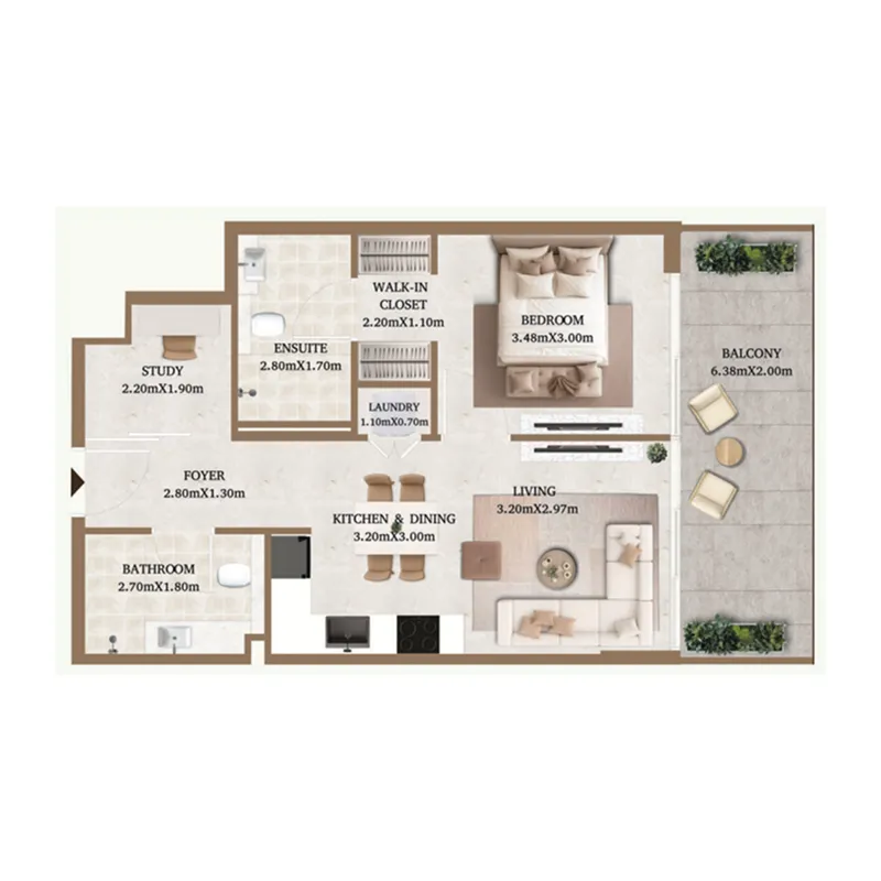 1 BR layout at Arthouse Private Residences