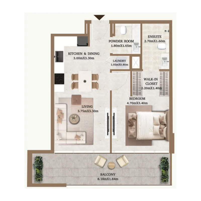 1 BR layout at Arthouse Private Residences
