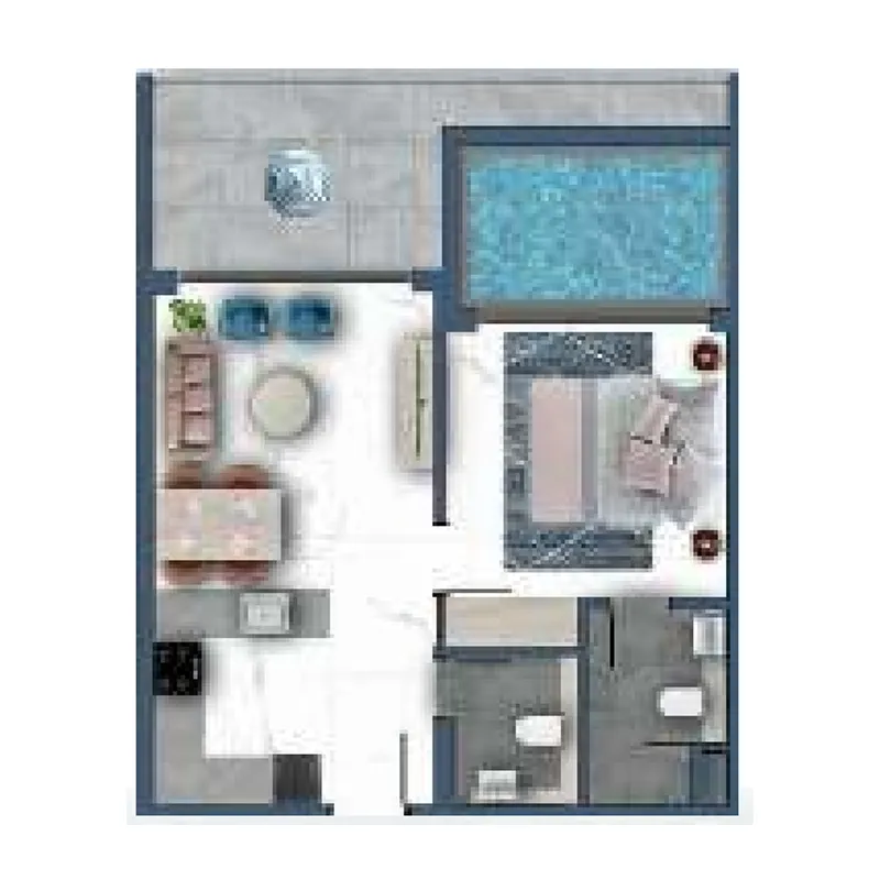 1 BR layout at Ivy Gardens by Samana