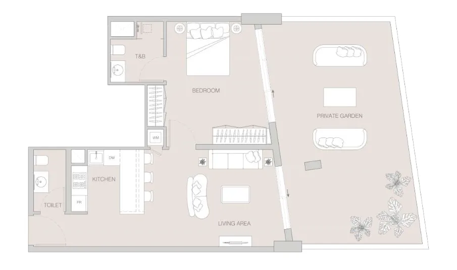 1 BR layout at W1NNER Tower