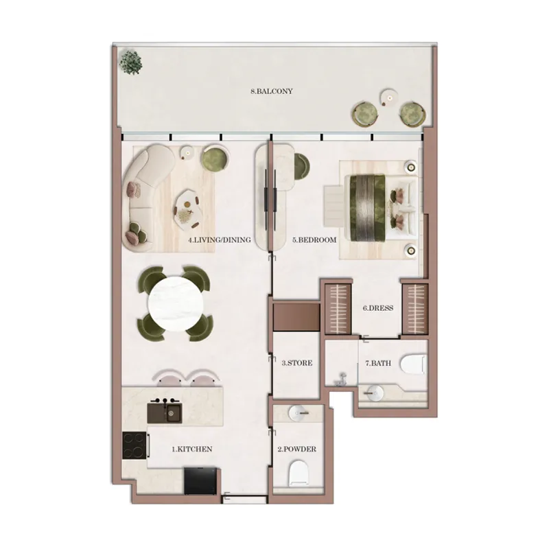 1 BR layout at Havencia