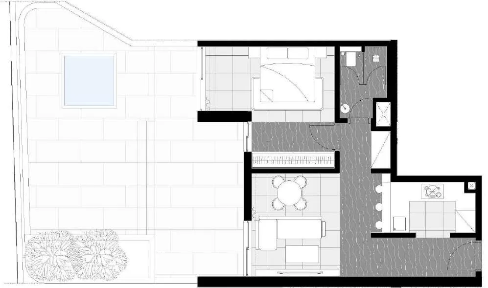 1 BR layout at Marea Residences