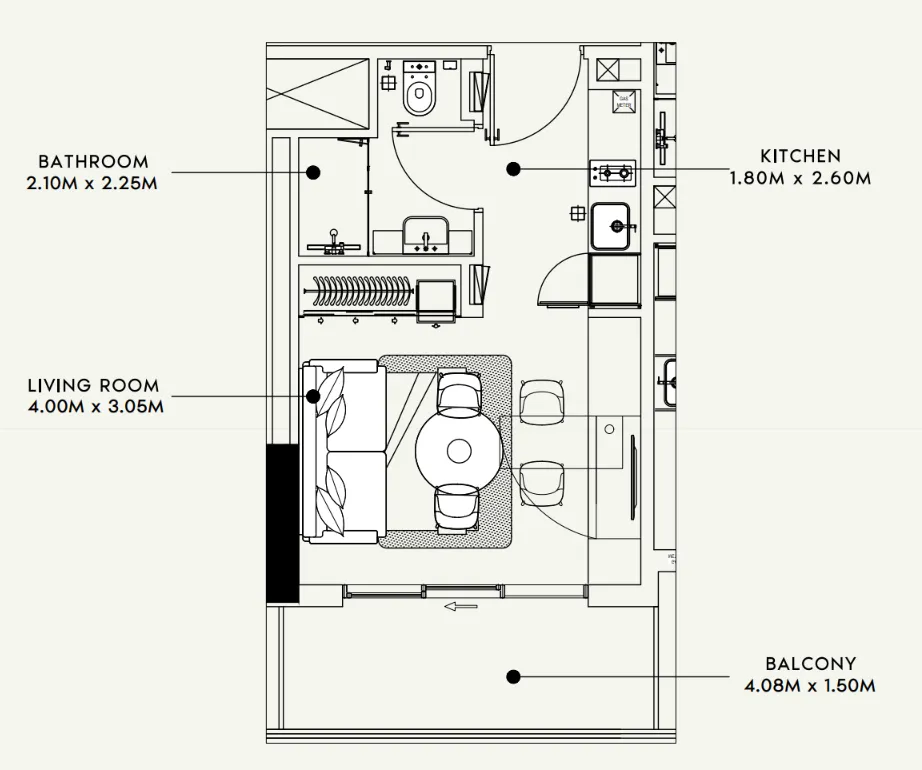 Beach Oasis 1 and 2 2 BR floor plan - Dubai Studio City, Dubai - by Azizi