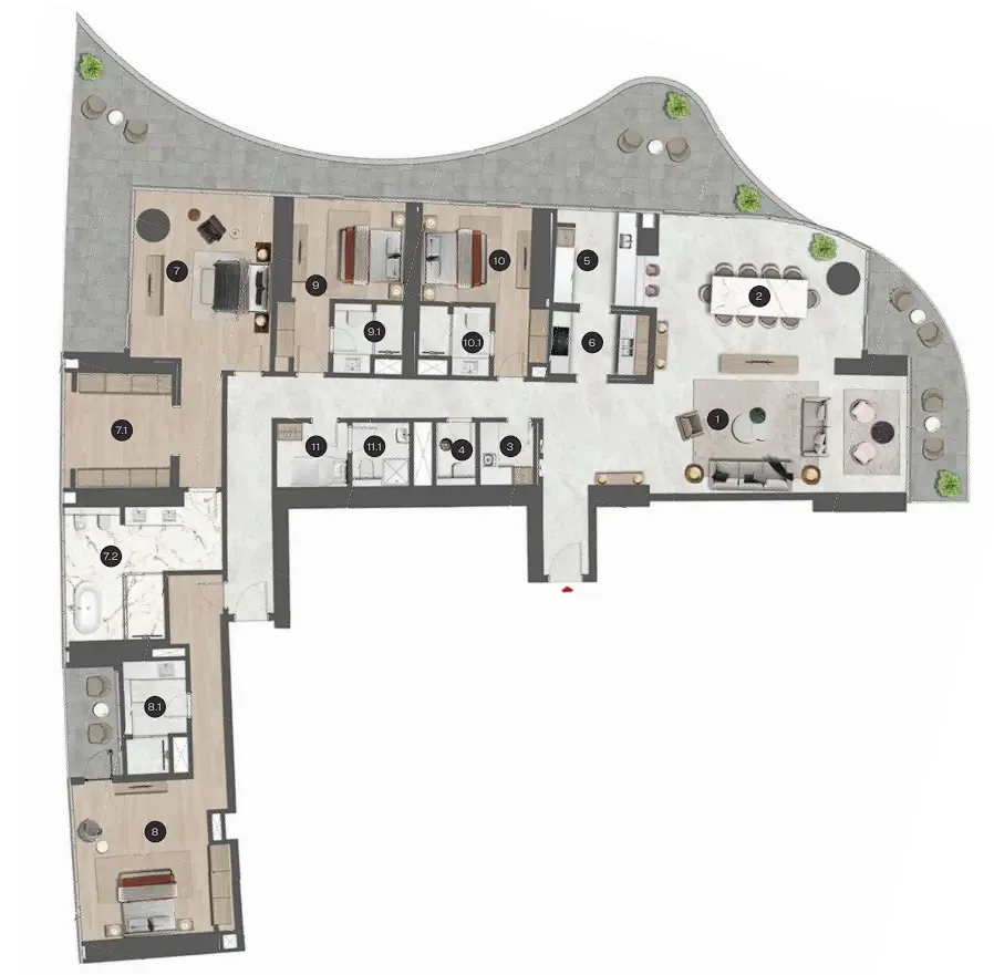 Sobha Seahaven 4 BR floor plan - Dubai Harbour, Dubai - by Sobha