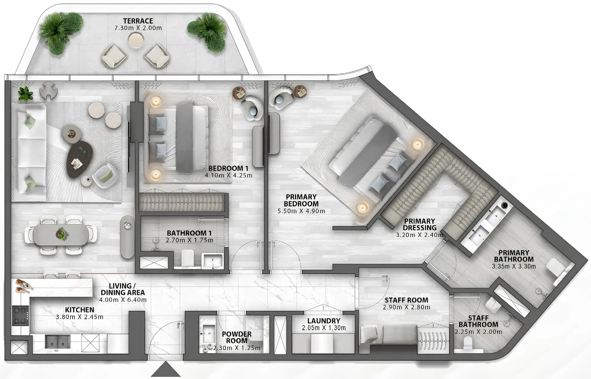2 BR layout at Passo by Beyond