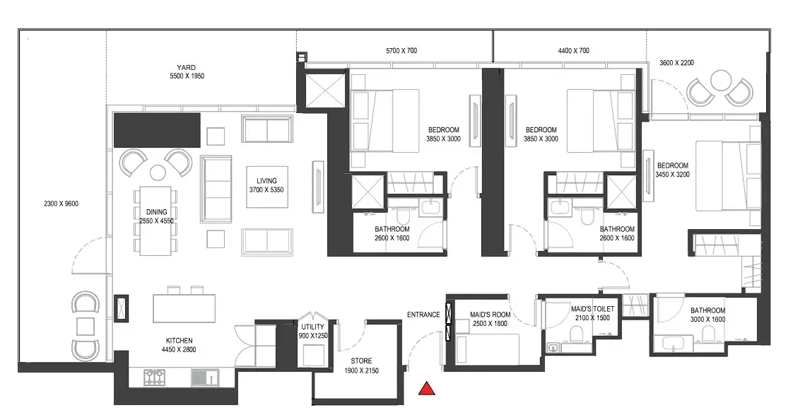 3 BR layout at Sobha One