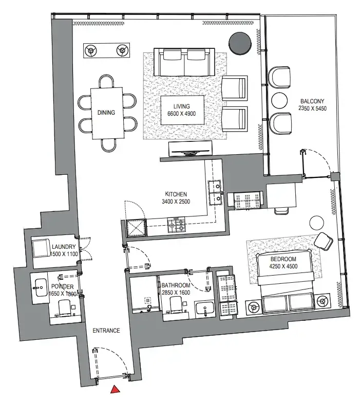 1 BR layout at Sobha Seahaven