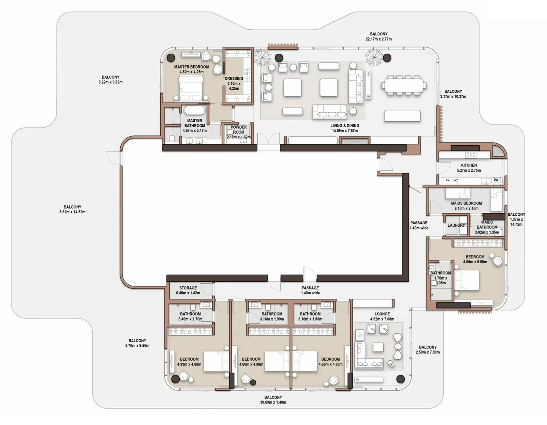 5 BR layout at The Edit at d3