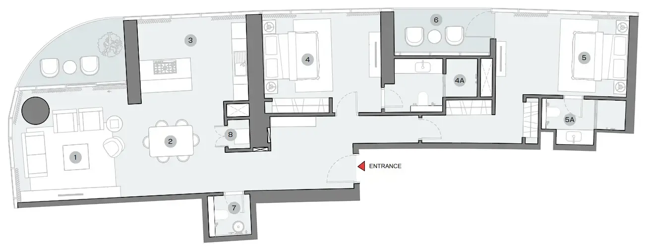 2 BR layout at Sobha Seahaven
