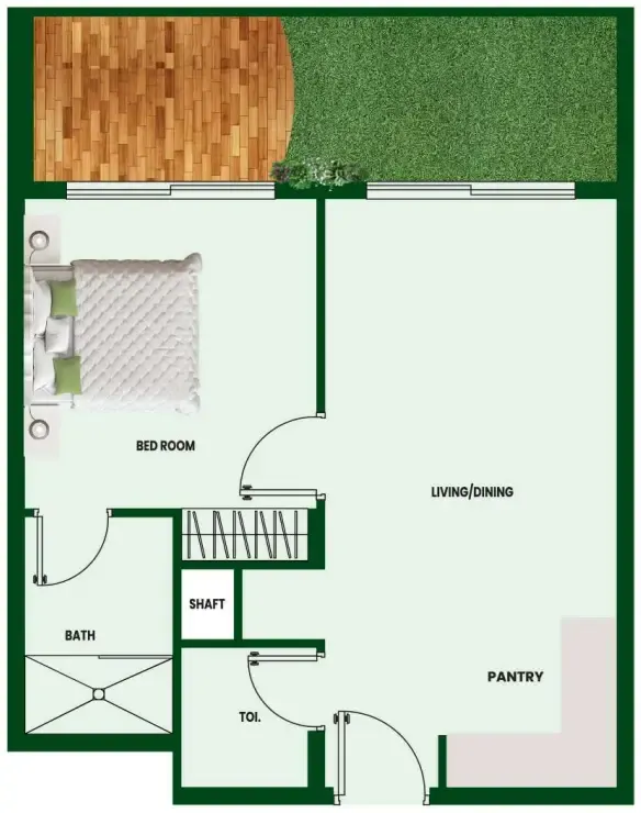 1 BR layout at Vincitore Wellness Estate