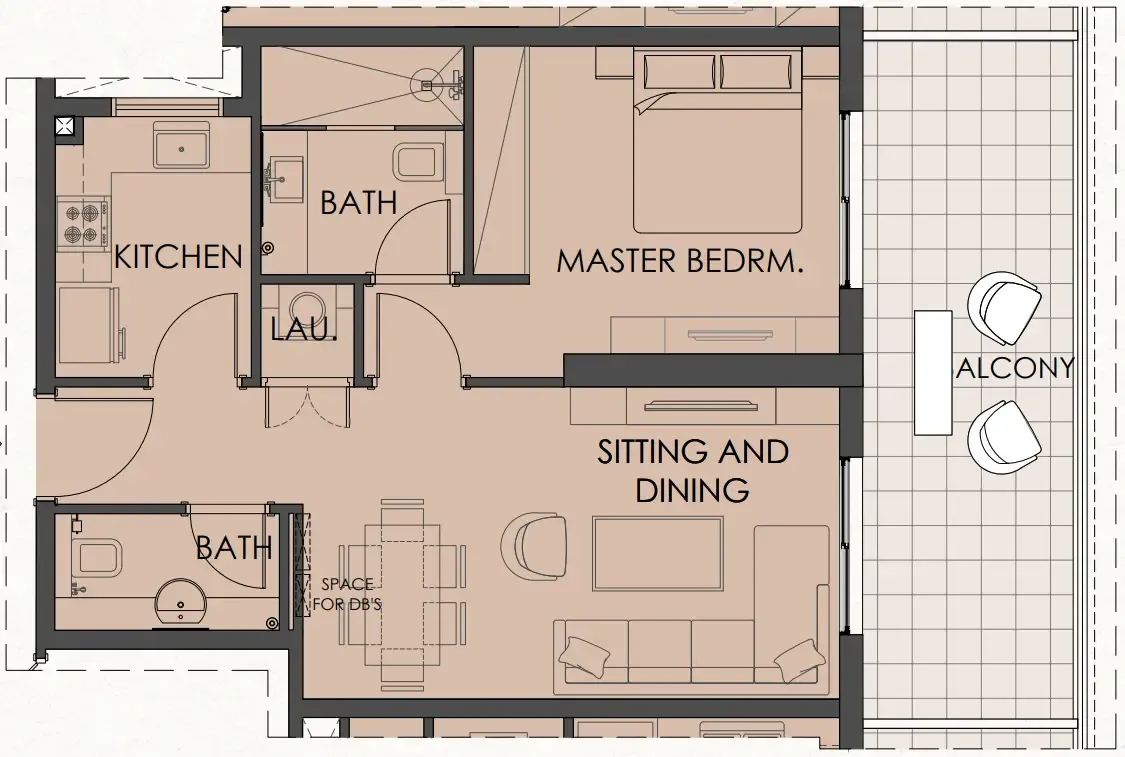 1 BR layout at Living Legends Phase 5