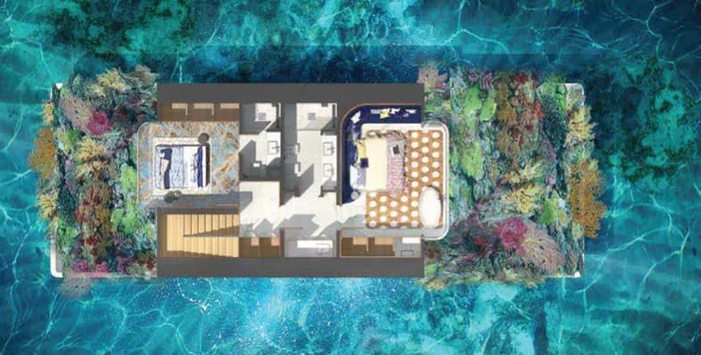 2 BR layout at The Heart of Europe - Honeymoon Island and The Floating Seahorse