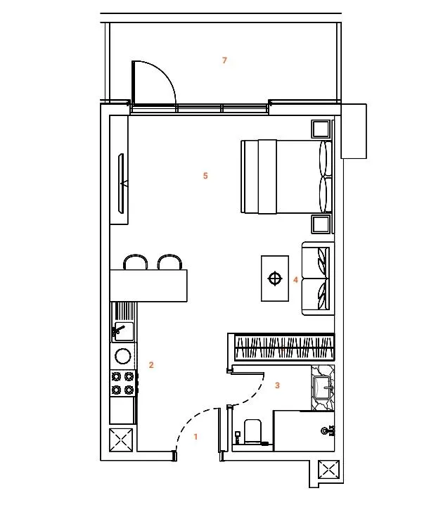 0 BR layout at The Orchard Place