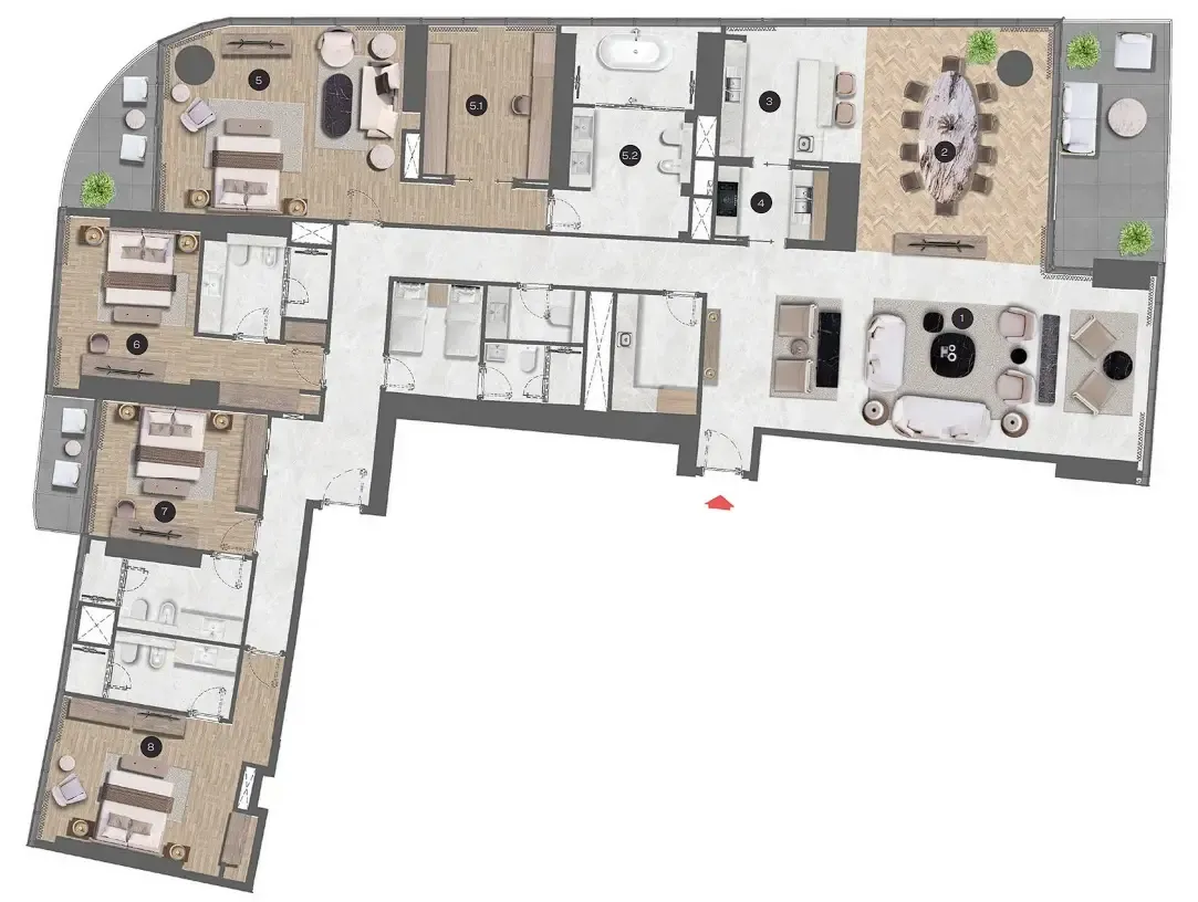 Sobha Seahaven 4 BR floor plan - Dubai Harbour, Dubai - by Sobha