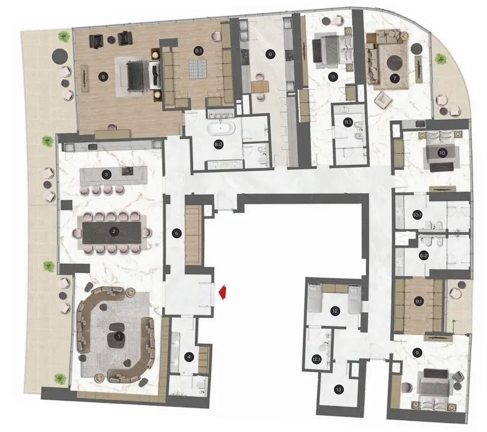 4 BR layout at Sobha Seahaven