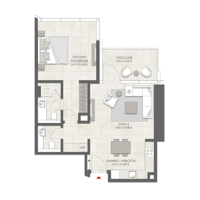 1 BR layout at LIV Marina