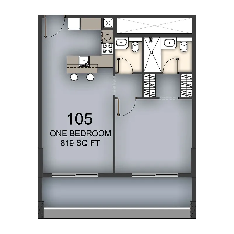 1 BR layout at Aizel Tower