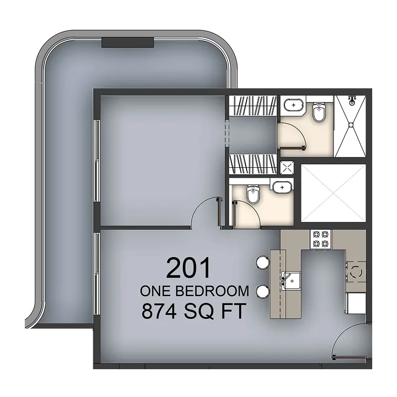 1 BR layout at Aizel Tower