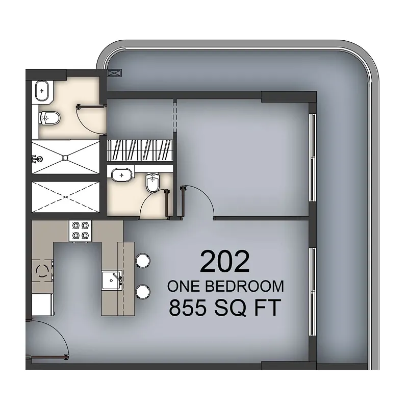 1 BR layout at Aizel Tower