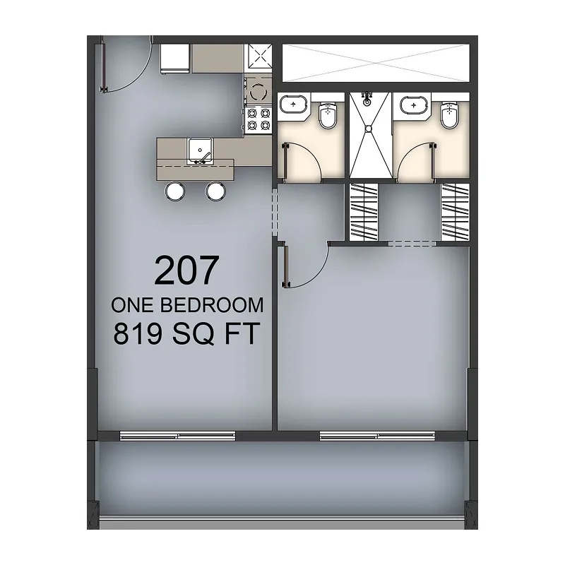 1 BR layout at Aizel Tower