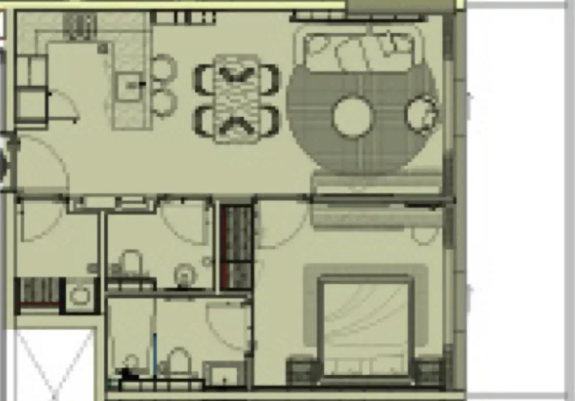 1 BR layout at Cove Grand