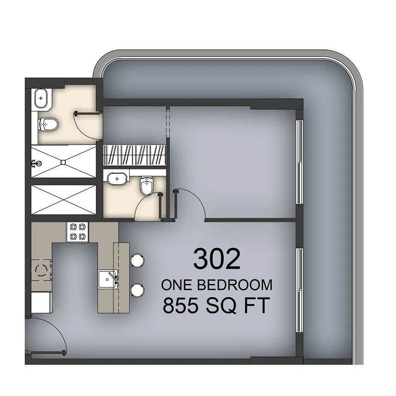 1 BR layout at Aizel Tower
