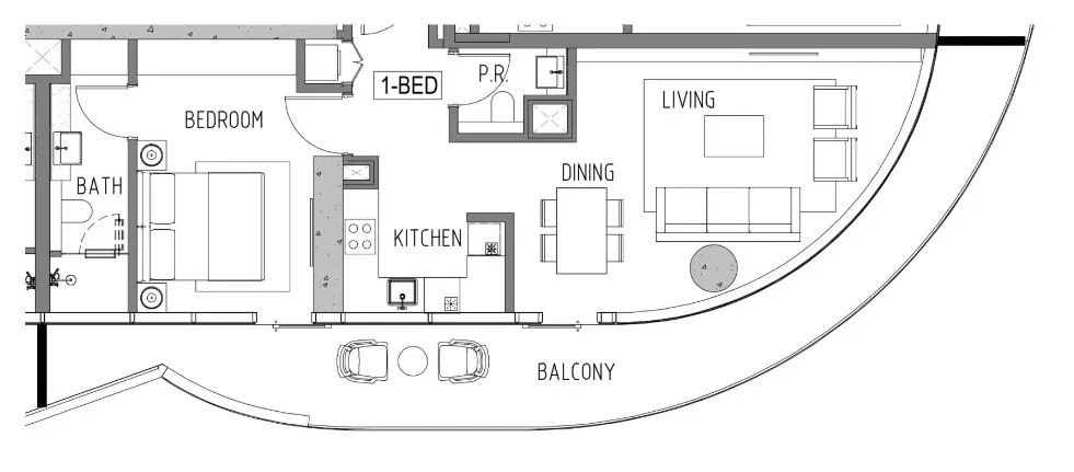1 BR layout at Volta