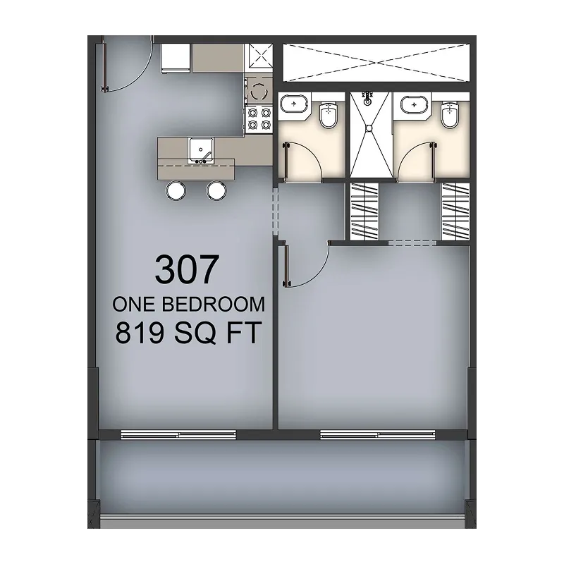 1 BR layout at Aizel Tower