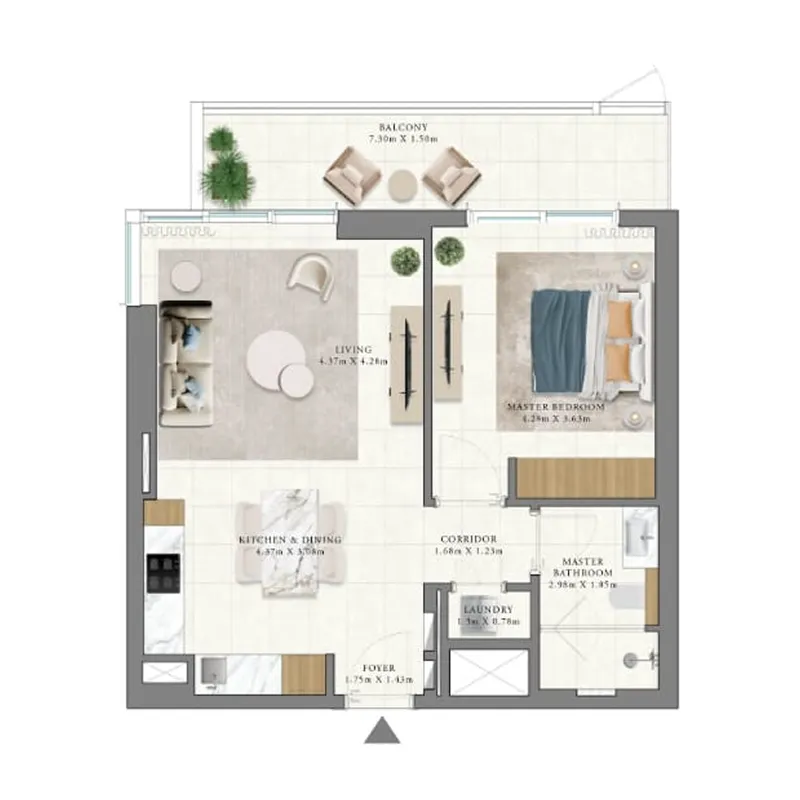 1 BR layout at Vida Residences Club Point