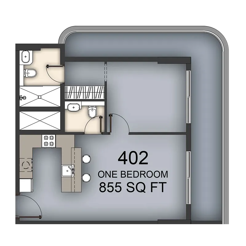 1 BR layout at Aizel Tower