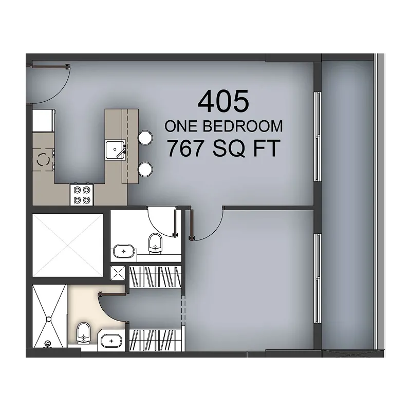 1 BR layout at Aizel Tower