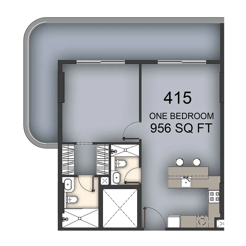 1 BR layout at Aizel Tower