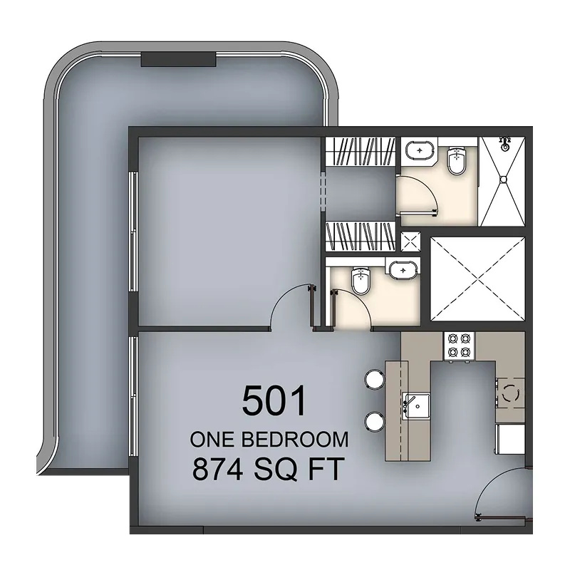 1 BR layout at Aizel Tower