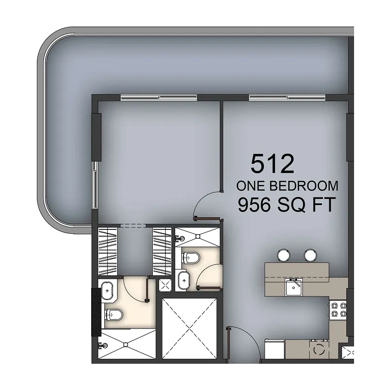 1 BR layout at Aizel Tower