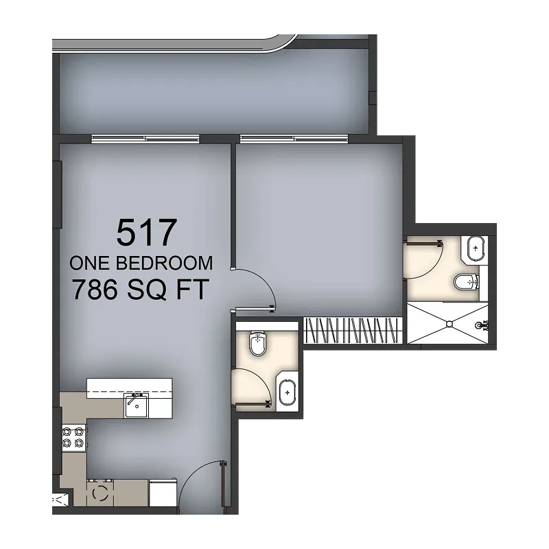 1 BR layout at Aizel Tower