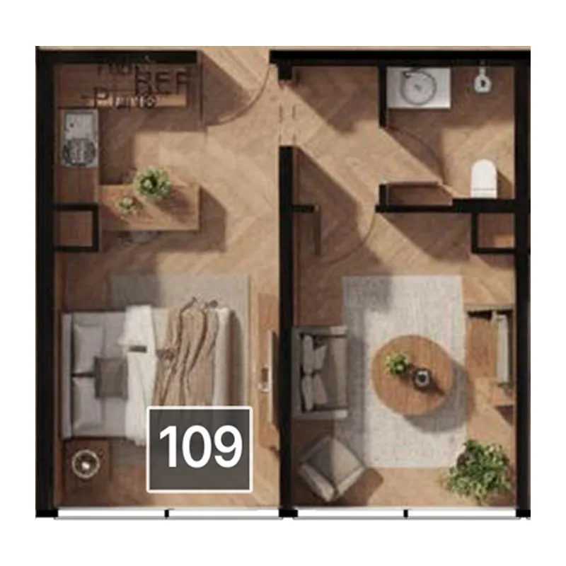 1 BR layout at Magnolia