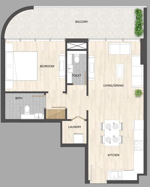 1 BR layout at Barari Palace