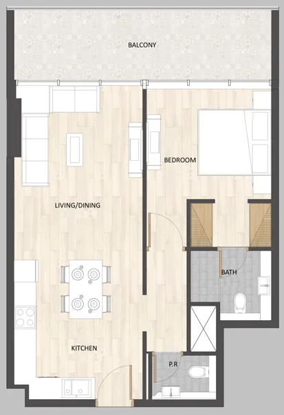 1 BR layout at Barari Palace