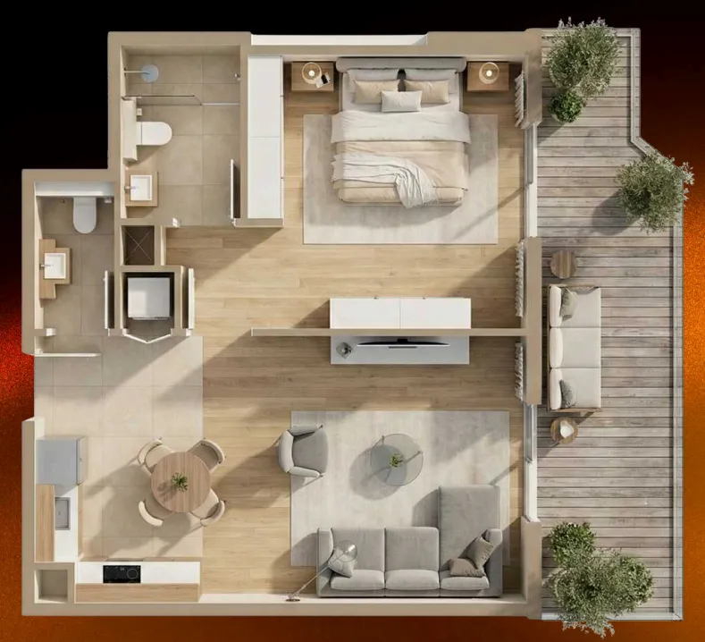 1 BR layout at 09 Life Residences