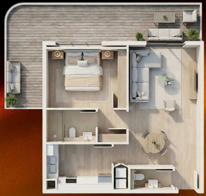 1 BR layout at 09 Life Residences