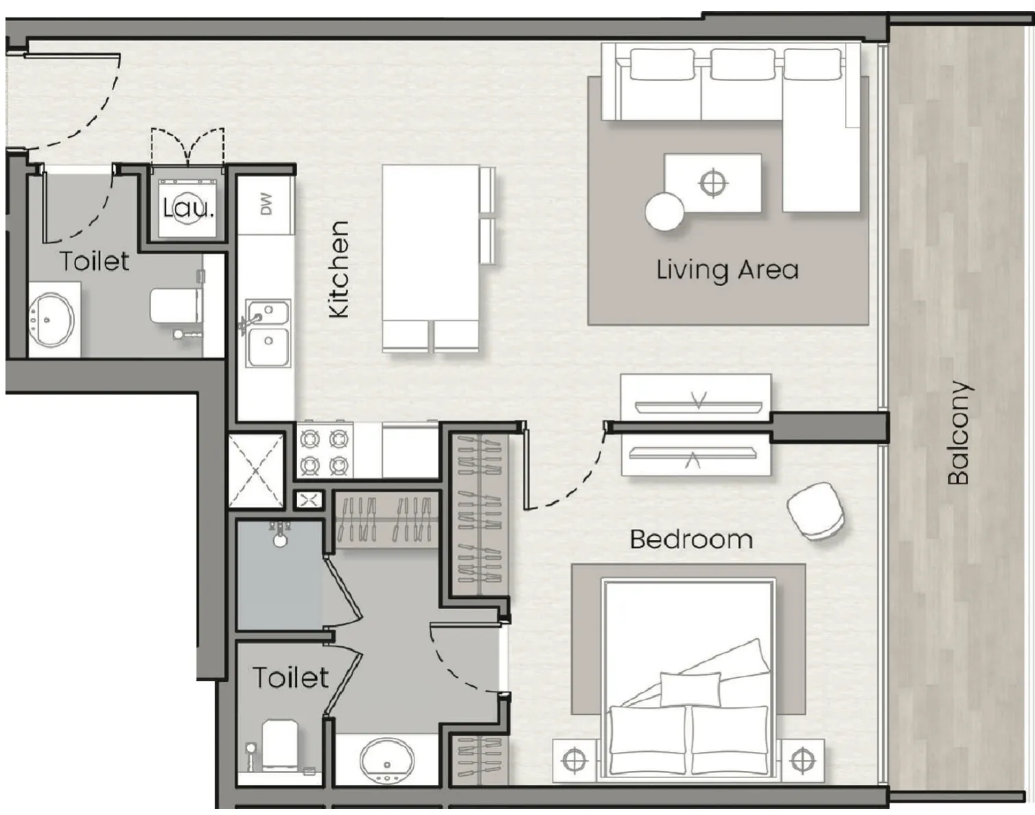 1 BR layout at Havelock Heights