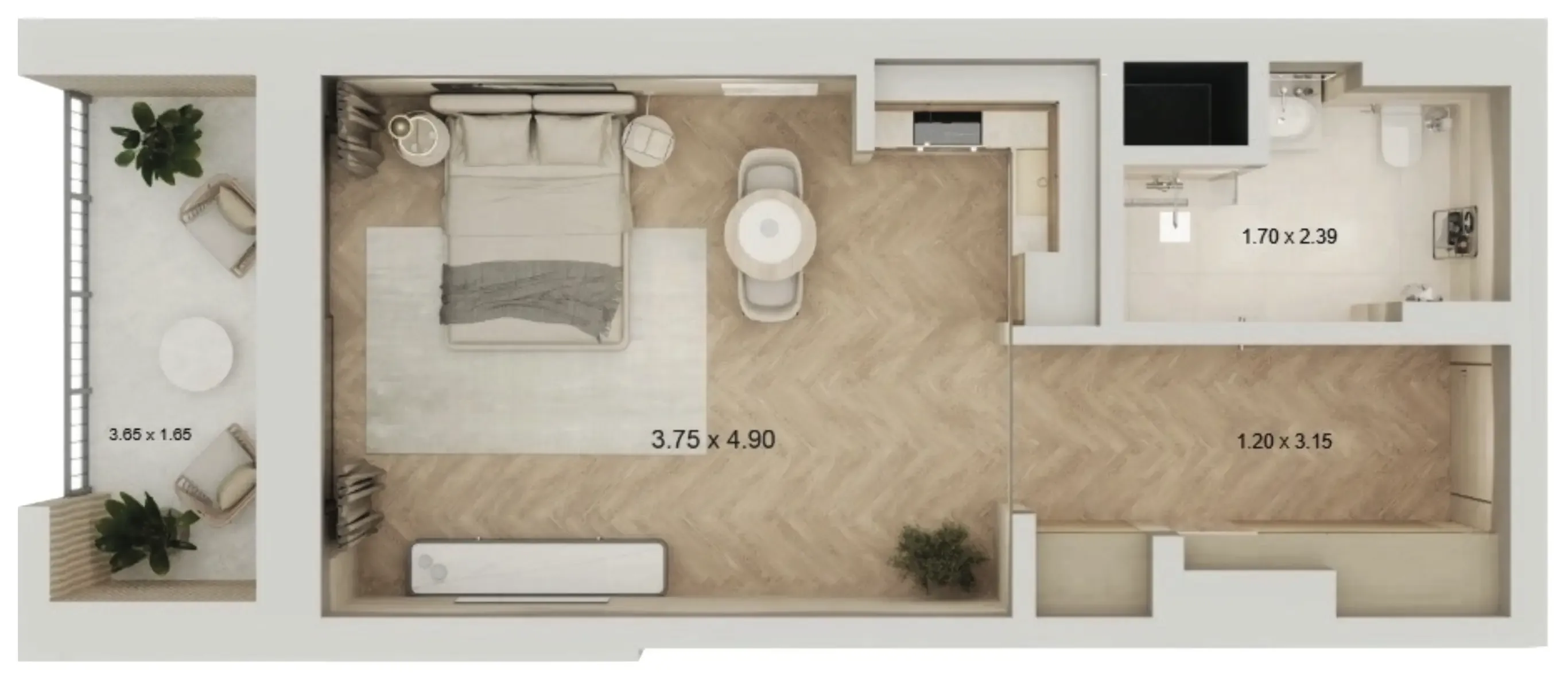 0 BR layout at Arisha Terraces