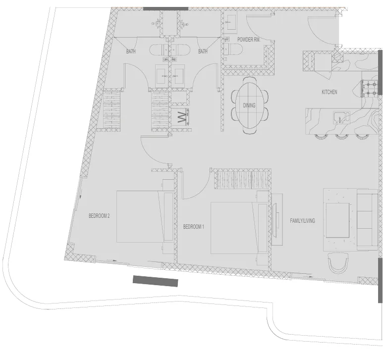2 BR layout at Hadley Heights 2
