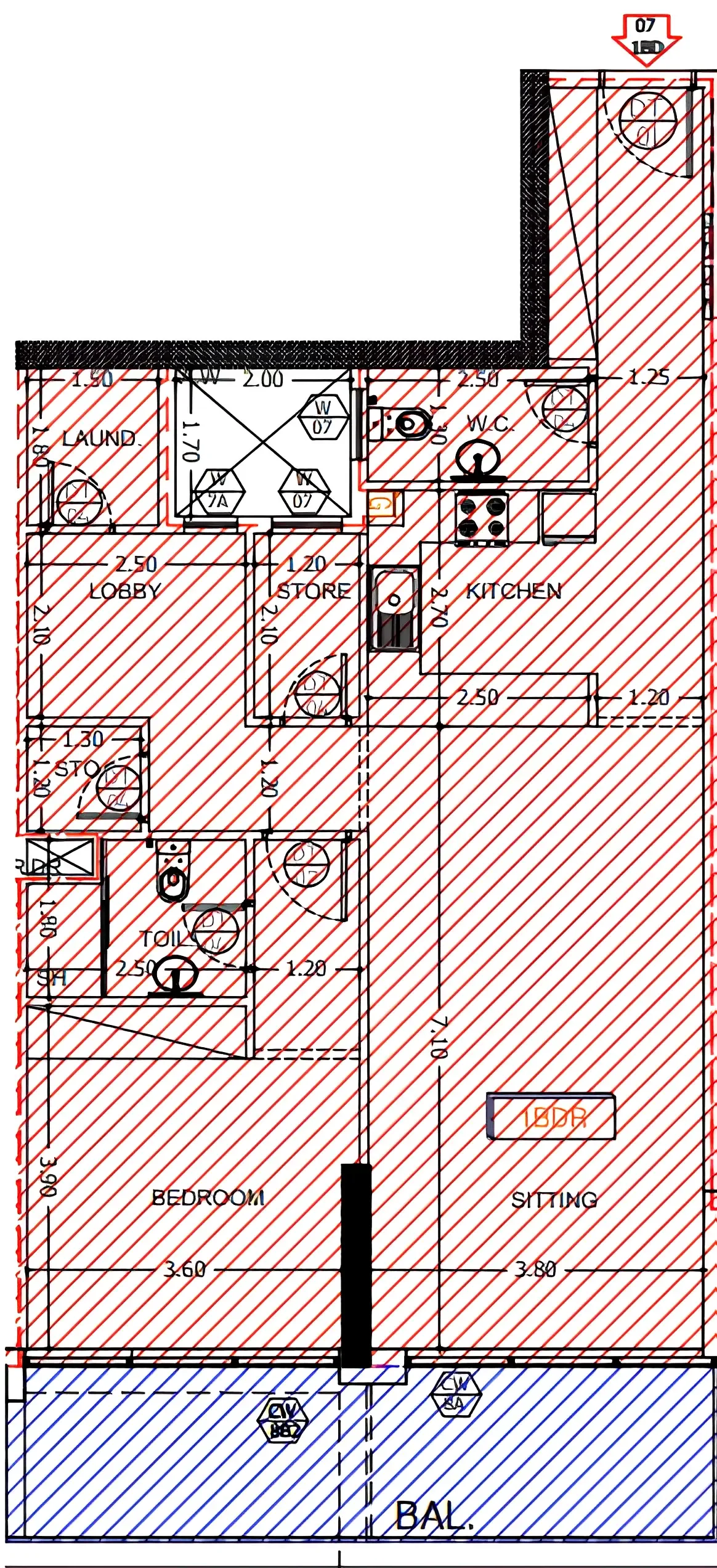 1 BR layout at Sea View Residence
