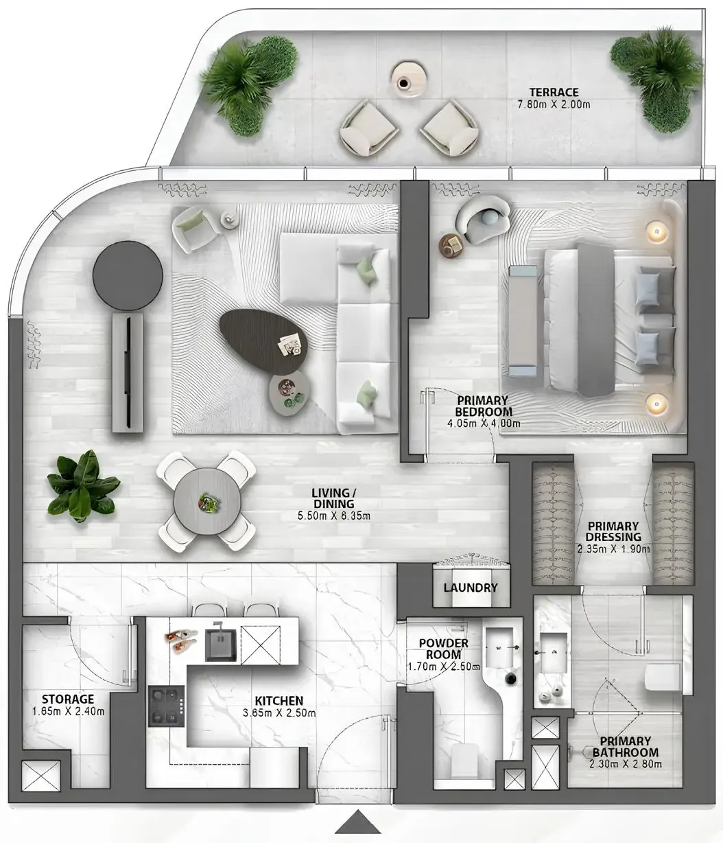 1 BR layout at Passo by Beyond