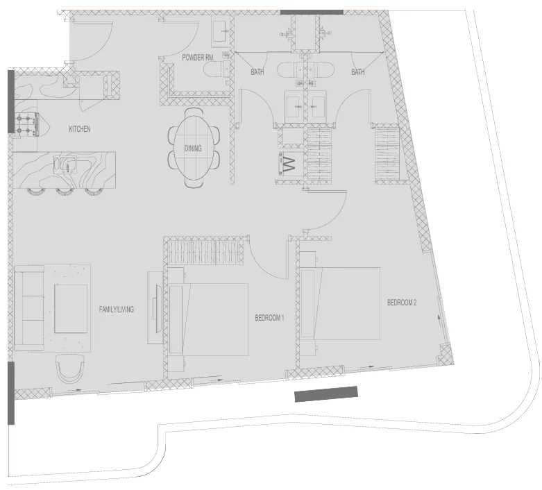 2 BR layout at Hadley Heights 2