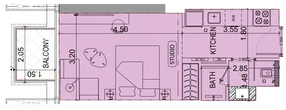 0 BR layout at Binghatti Luxuria
