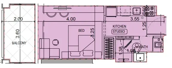 0 BR layout at Binghatti Titania